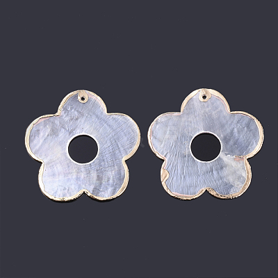 Edge Golden Plated Capiz Shell Pendants X-SHEL-S276-57-1