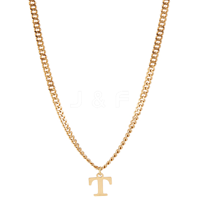 1Pc 304 Stainless Steel Letter Pendant Necklaces NJEW-LP0001-33T-G-1