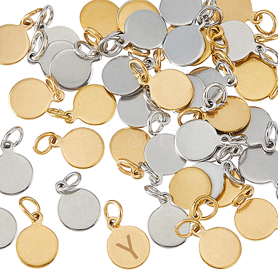 48Pcs 2 Colors 304 Stainless Steel Charms STAS-FH0002-29A-1