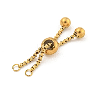 Adjustable 304 Stainless Steel Box Chain Slider Bracelet Making MAK-L038-001G-01-1