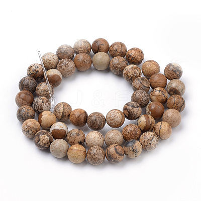 Natural Picture Jasper Beads Strands X-G-S259-27-6mm-1