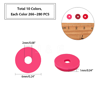 Handmade Polymer Clay Beads CLAY-PH0001-22B-6mm-1