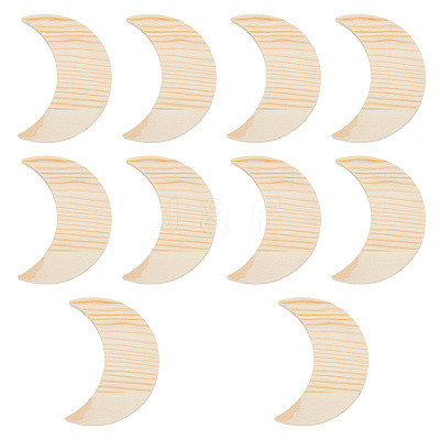 Unfinished Wooden Crescent Moon Shape WOOD-WH0124-09-1