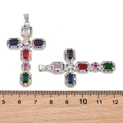 Brass Micro Pave Cubic Zirconia Pendants CU-CBADC6C-13P-08-1