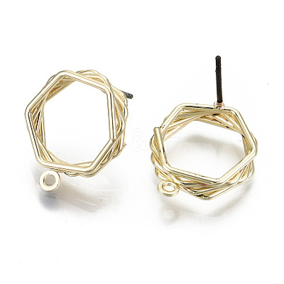 Alloy Stud Earring Findings PALLOY-N155-57A-01-NR-1