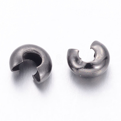 Brass Crimp Beads Covers KK-H289-NFB-NF-1