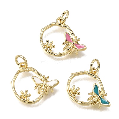 Brass Enamel Pendants KK-CBAEEA8-02G-1