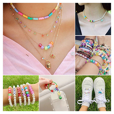 100Pcs 5 Colors Transparent Acrylic Beads TACR-TA0001-55B-1