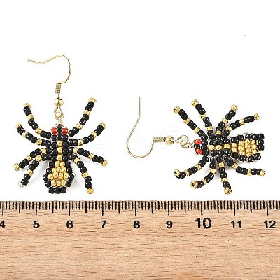 Halloween Glass Seed Bead Dangle Earrings EJEW-MZ00769-1