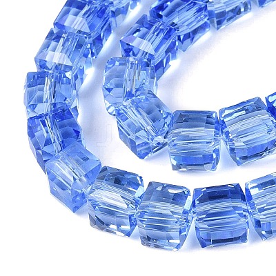 Transparent Glass Beads Strands GLAA-R041-8x8mm-A12-1