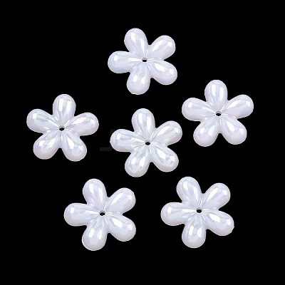 Plating Opaque Acrylic Imitation Shell Beads OACR-P039-04A-1