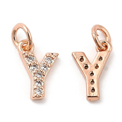 Brass Micro Pave Grade AAA Cubic Zirconia Charms LS-ZIRC-P067-11RG-Y-NR-1