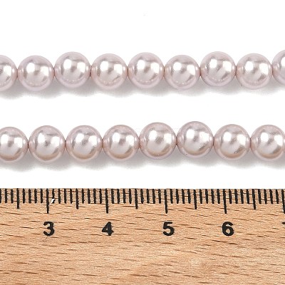 Electroplated Shell Pearl Beads Strands X-BSHE-G041-6mm-06-1