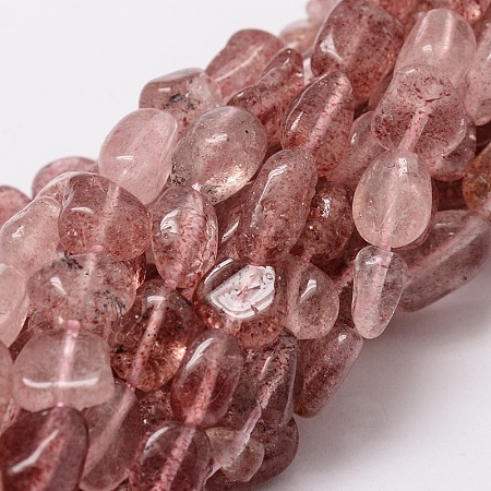 Natural Strawberry Quartz Chip Bead Strands G-M298-18-1