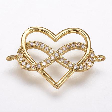 Brass Micro Pave Cubic Zirconia Links ZIRC-G095-43G-1