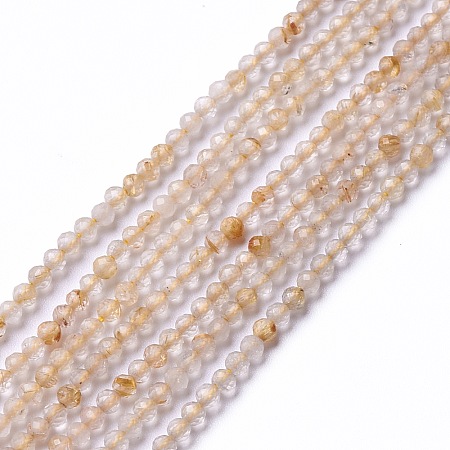 Natural Rutilated Quartz Beads Strands G-G991-A01-1