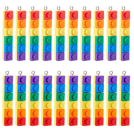 20Pcs 2 Colors Opaque Acrylic Pendants MACR-DC0001-24-1