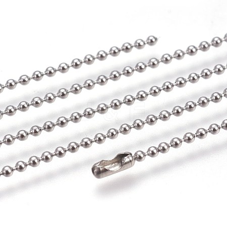 Tarnish Resistant 304 Stainless Steel Ball Chain Necklaces NJEW-F249-03P-1