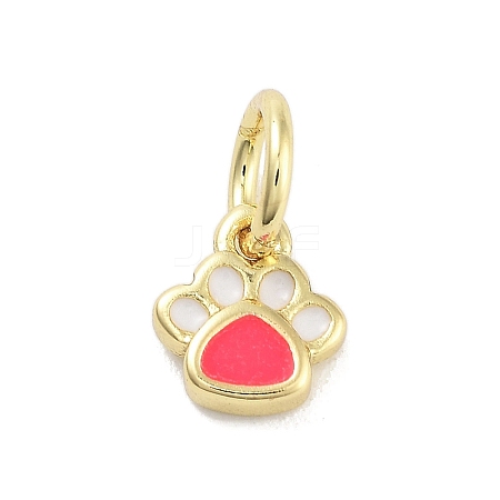 Real 18K Gold Plated Brass Enamel Charms KK-M293-22G-01-1