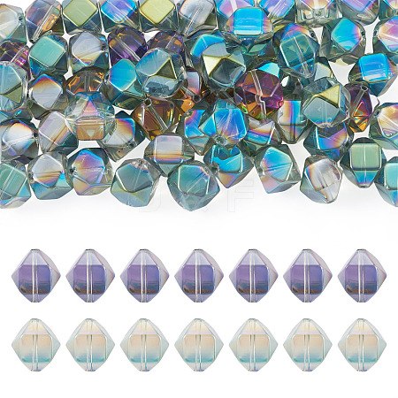 60Pcs 2 Colors Electroplate Glass Beads EGLA-TADJ0001-19B-1