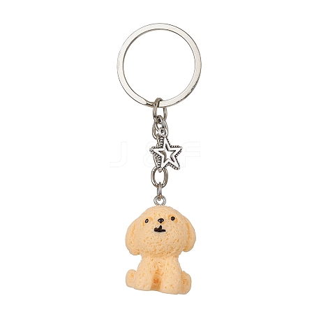 Resin Dog Pendant Keychain KEYC-JKC00564-03-1