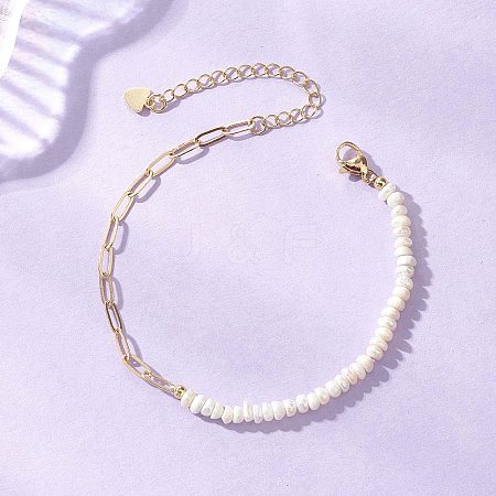 Brass Paperclip Chains Bracelets BJEW-JB13492-1