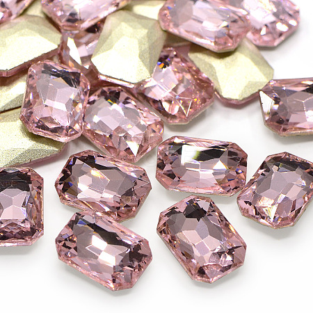 Faceted Rectangle Glass Pointed Back Rhinestone Cabochons RGLA-A017-10x14mm-S26-1