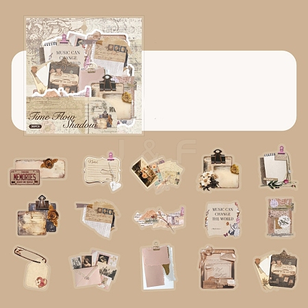 30Pcs 15 Styles Paper Sticker PW-WG441AE-01-1