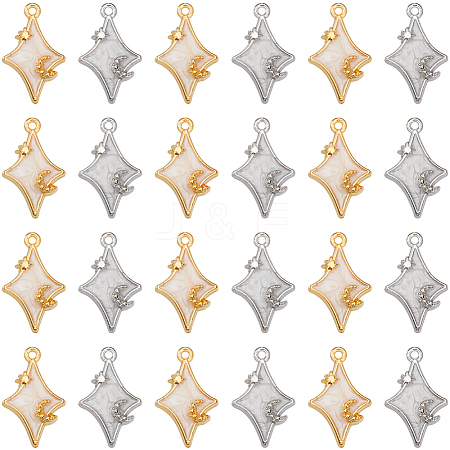 32Pcs 2 Colors Alloy Enamel Pendants ENAM-SC0005-63-1