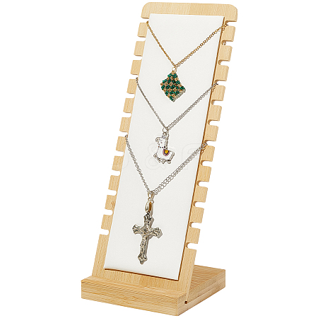 Bamboo Slant Back Necklace Organizer Display Stands NDIS-WH20007-01A-01-1