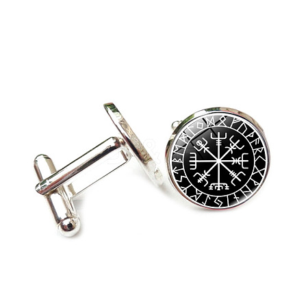 Alloy Enamel Compass Cufflinks PW-WG42FEF-04-1