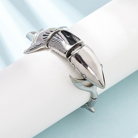 304 Stainless Steel Link Chain Bracelets for Women Men BJEW-P386-08P-1