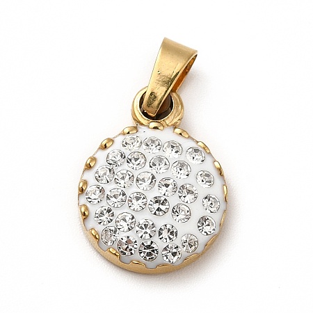 Polymer Clay Rhinestone Pendant STAS-P314-04G-1