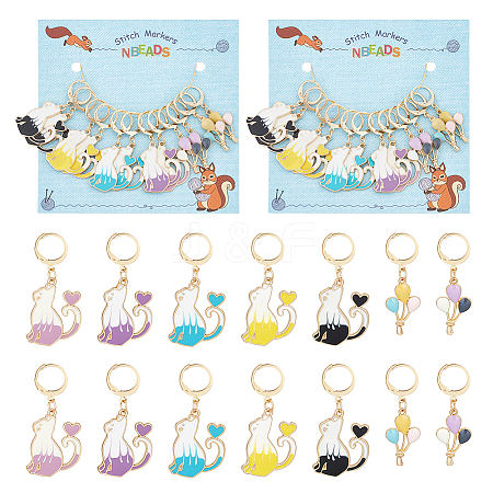 Alloy Enamel Pendant Locking Stitch Markers HJEW-AB00158-1