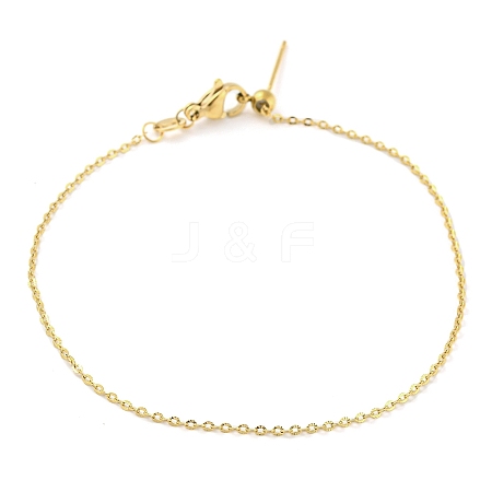 304 Stainless Steel Add a Bead Adjustable Texture Cable Chains Bracelets for Women BJEW-M307-01D-G-1