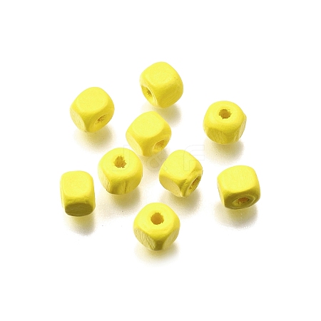 Spray Painted Wooden Beads WOOD-P021-01A-27-1
