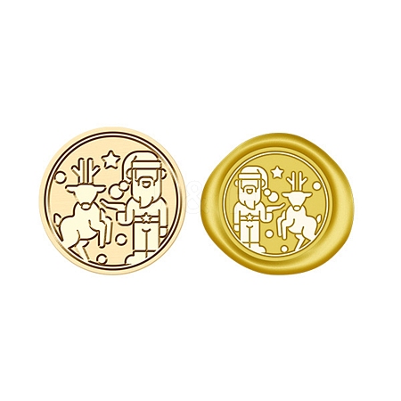 Christmas Series Wax Seal Brass Stamp Head LS-AJEW-Z031-04G-05-1