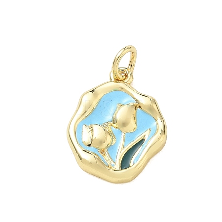 Brass Enamel Pendants KK-CBA3F25-09G-04-1