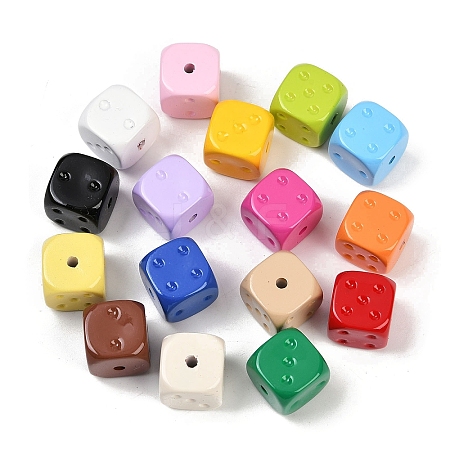 Opaque & Spray Painted Acrylic Beads OACR-G048-02-1