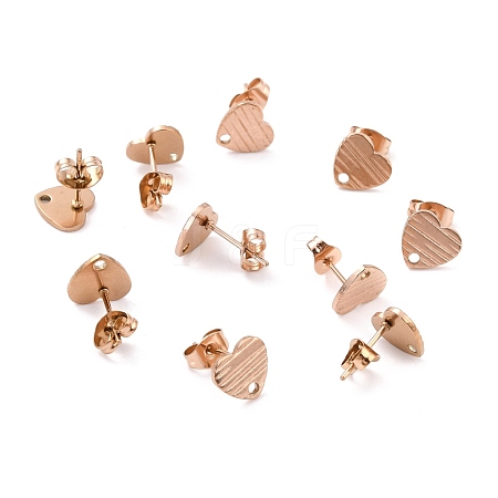 Ion Plating(IP) 304 Stainless Steel Stud Earring Findings STAS-I183-03A-RG-1