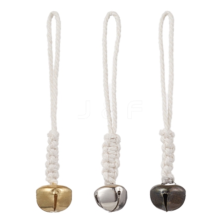 3Pcs 3 Colors Iron Bell Pendant Decoration HJEW-JM02421-1