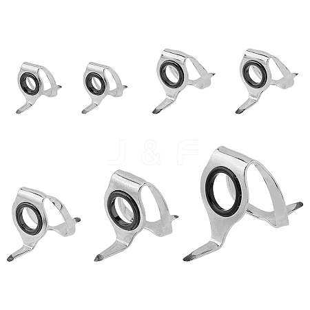 SUPERFINDINGS 7Pcs 5 Style Stainless Steel Fishing Rod Guide Ring FIND-FH0006-70-1