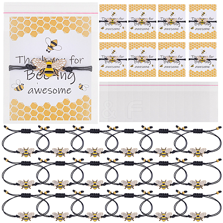 36Pcs Waxed Polyester Cord Bracelets BJEW-PH02017-1
