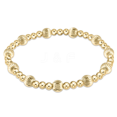 Bohemia Brass Round Beaded Stretch Bracelets TK0566-13-1