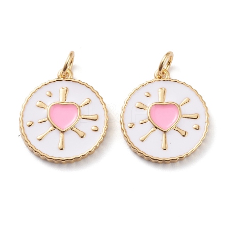 Real 18K Gold Plated Brass Enamel Pendants ZIRC-Z008-11A-1