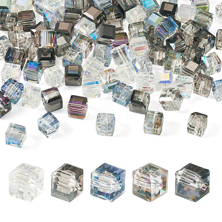 100Pcs 5 Colors Electroplated Glass Beads EGLA-TADJ0001-09-1
