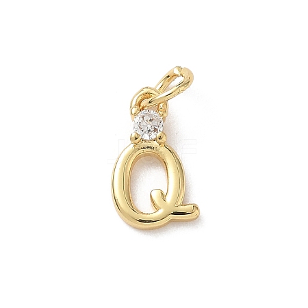 Brass Pave Clear Cubic Zirconia Charms KK-A273-01G-Q-1