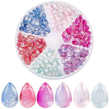 210Pcs 6 Colors Transparent Glass Beads GGLA-LT0001-02B-1