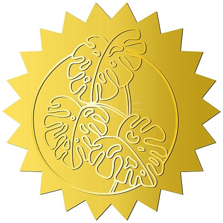 12 Sheets Self Adhesive Gold Foil Embossed Stickers DIY-WH0451-048-1
