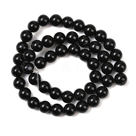 1 Strand Natural Black Onyx Beads Strands G-YW0002-57B-1